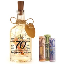 Vetbuosa Gifts for 70th Birthday Woman Man, 70th Birthday Decoration LED Bottle Light, 1954 70th Birthday Gifts for Her, Creative 70th Birthday Gifts for Mum, Dad, Friends
