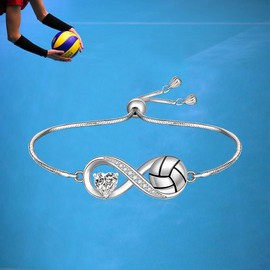 Volleyball Bracelet Infinity Volleyball Bracelets Volleyball Gifts for Women Sterling Silver Volleyball Players