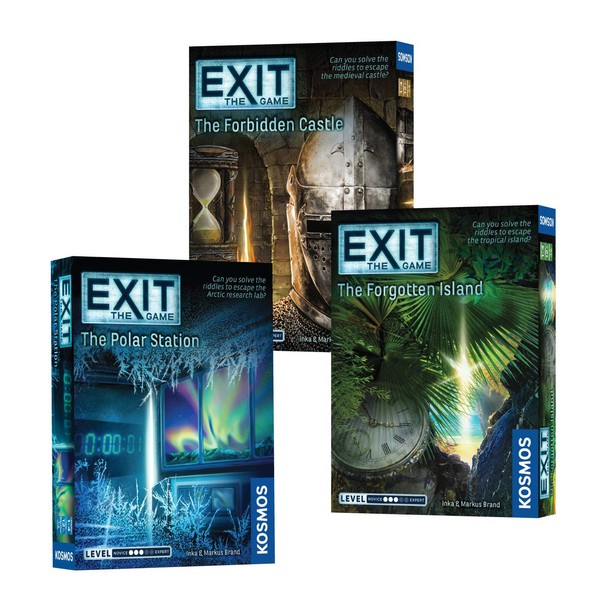EXIT: The Game 3-Pack Escape Room Bundle | Season 2 | Forgotten Island | Polar Station | Forbidden Castle | Family-Friendly, Cooperative Game | at-Home Escape Room | 1 to 4 Players | Ages 12+