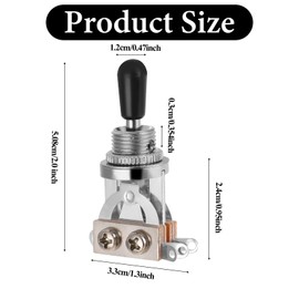 Vin Beauty 3 Way Toggle Switch Short Straight Electric Guitar Toggle Switch Pickup Selector with Tip Knob