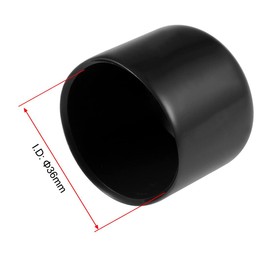 TA-VIGOR 5Pcs Rubber End Caps, 36mm ID Round Flexible Screw End Caps Thread Protectors, Black Vinyl Bolt Covers Rubber Covers for Screws, Tubes, Cables, Wires, etc