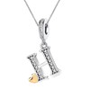 ZakiaHo Gold Plated Heart Initial H Necklaces Alphabet Letter Sparkling