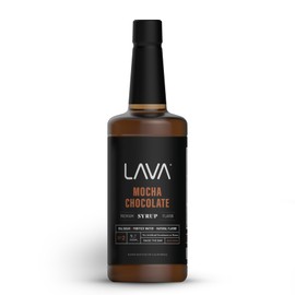 LAVA Premium Mocha Chocolate Syrup, Chocolate Coffee Sweetener, 33.8oz (1-Liter), Made with 100% Sugar, No Artificial Sweeteners, Flavors, or Colors. (1-Pack)