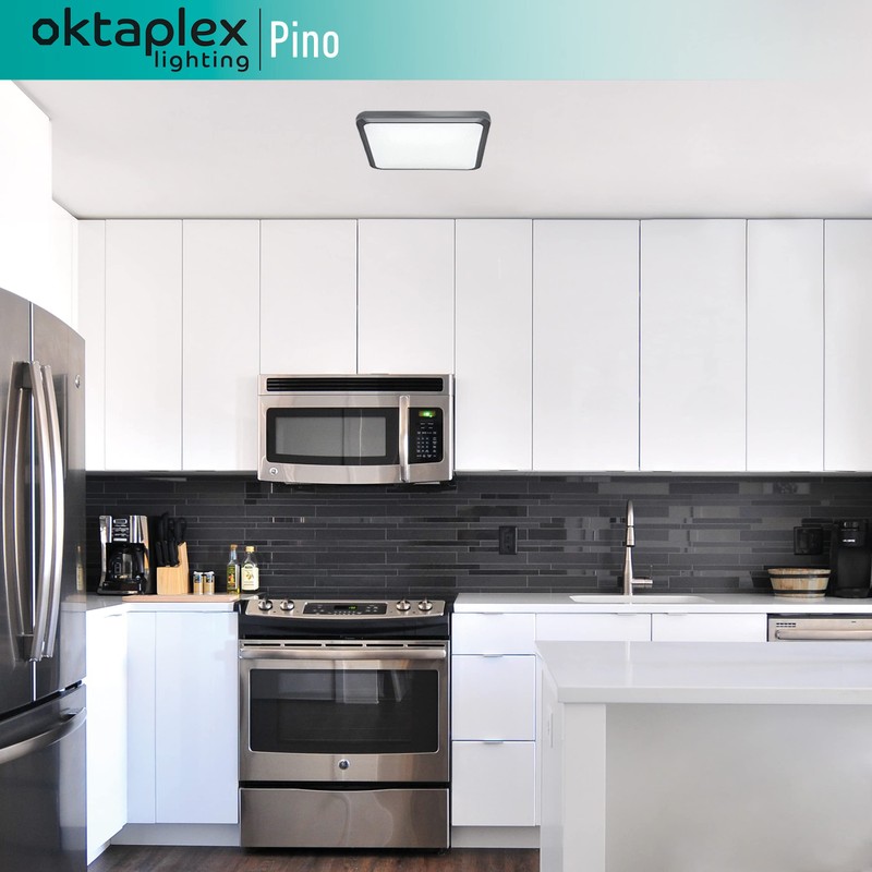 Oktaplex lighting Pino LED Ceiling Light Anthracite Square 12 Watt