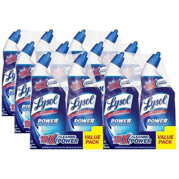 Lysol Power Toilet Bowl Cleaner, 288oz (6X2X24oz), 10X Cleaning Power