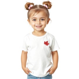 Eh Canada Toddler Shirt - Custom Handmade Toddler Girls and Boys Canada Day Maple Leaf T-shirt (5T, Red)