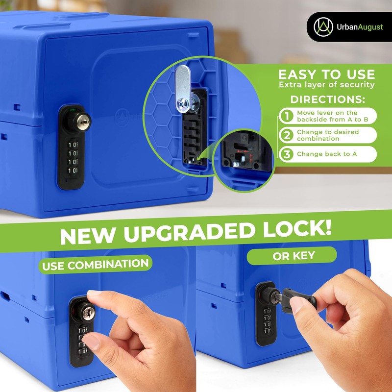 Urban August Dual Combination & Keyed Lockbox - Lockable Box