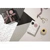 dabelino® Wrapping Paper Black/White/Grey, Terrazzo: 4 Sheets + 4 Stickers