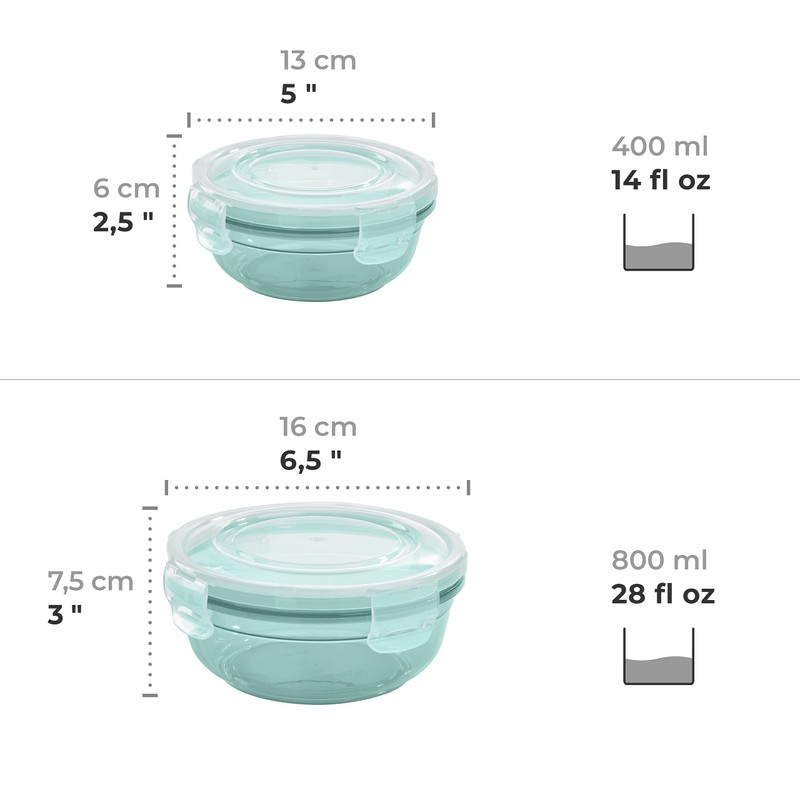 Grizzly Set of 4 Food Storage Containers (0.4 L, 0.8