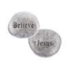 Believe Jesus Pocket Stones Thick Pewter Soothing Worry Stone, Christian