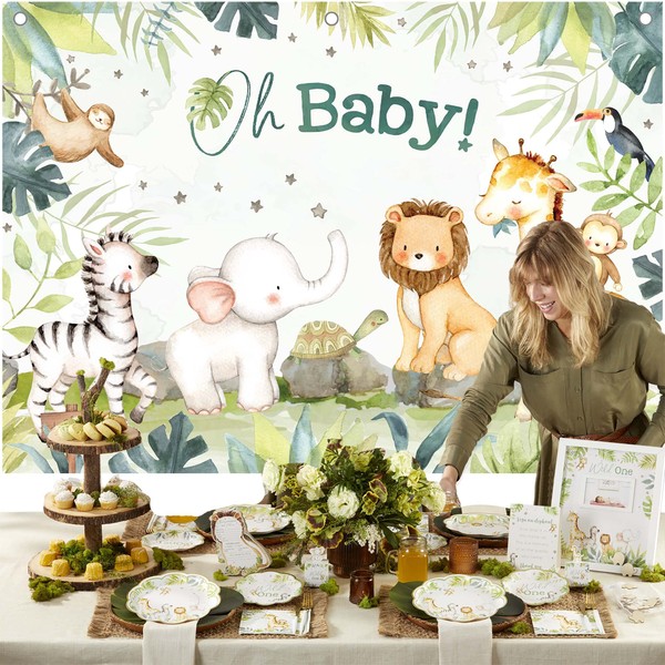 Kate Aspen Safari Baby Shower Decorations Photo Backdrop Banner/Photo Prop/Photo Booth, Nursery Decor