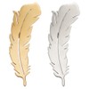 HOBBIESAY 2 Colours Elegant Feather Decorative Brooch Pin Stainless Steel