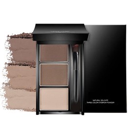 Eyebrow Powder Kit,Eye Brow Powder for Women Long-Lasting Waterproof Three Colors Brow Filler Get Full Defined Natural Brows,Eyebrow Contour Palette with Mirror & Eyebrow Brush,sombra para cejas