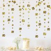 Gold 80th Party Decorations Circle Dot Star Streamer Garland Metallic