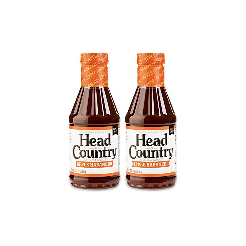 Head Country Bar-B-Q Sauce, Apple Habanero Flavor, 20oz (pack of