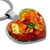 Gummy Gummi Bears Keychain Heart Love Metal Key Chain Ring