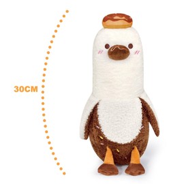 shownicer Plush Toy, Banana Duck Cuddly Toy, Kawaii Duck Plush, Banana Plush Cushion, Toy Throw Pillow, Duck Cushion Gift for Children, Girls, 3+ Years (Brown Doughnut, 30 cm)