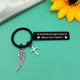 Bible Verse Keyring Gifts Religious Faith Gifts Religious Inspirational Keychain Gift for Women Baptism Religious Jewelry for Daughter Son Mother Day Father Day Christian Birthday Graduation