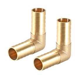 MACHSWON Brass Hose Connector 14mm Metal Double Ended 90 Degree Right Angle Copper Pagoda Joint Pipe Hose Air Fuel Hose Joiner Water Pipe Gas Tubing Hose Fitting 2pcs