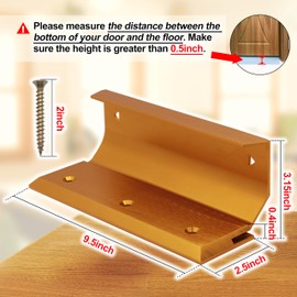 Home Security Door Lock Blemish Door Barricade Brace Garage Front Door Barricade Lock for Your Double Doors Standard Doors and French Doors - Gold