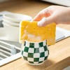Kitchen Sponge Holder, Ceramic Sponge Organizer Checkered Scrubby Holder Sink