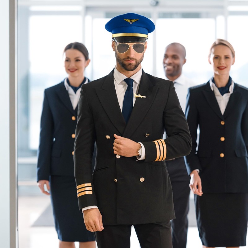 LaVenty Pilot Costume Airline Pilot Captain Costume Pilot Dress Up