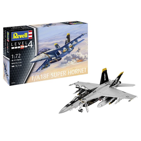 Revell 03834 F/A-18F Super Hornet 1:72 Scale Unbuilt/Unpainted Plastic Model Kit