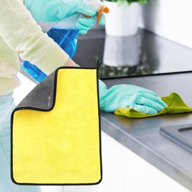 Ultra Absorbent 30x40 cm Single Microfiber Cleaning Cloth 500 GSM for Home Kitchen Car Bathroom Rags Polish Cleaning (Yellow)