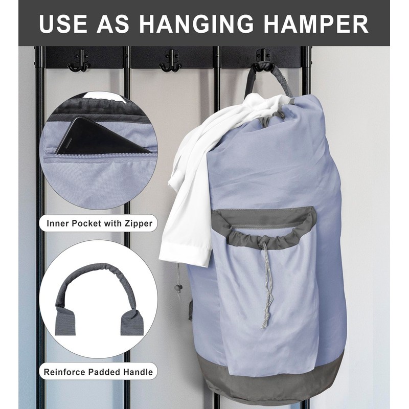 VividPaw Laundry Bag Extra Large Heavy Duty, Laundry Backpack for