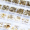 2120Pcs Champagne Gold Crystal Nail Rhinestones Round Beads Flatback Glass