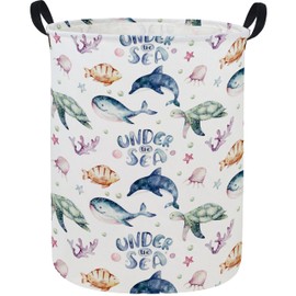 DDBASKET Kids Laundry Basket Sea Hamper for Nursery Boy and Girl Ocean Hamper Cute Kids Toys Storage Bin Organizer Room Decor for Home(Ocean)