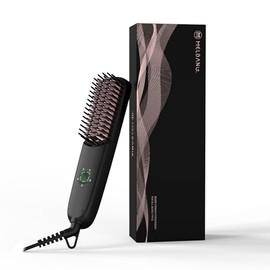 Alisador de barba para hombres, cepillo térmico para barba con diseño antiquemaduras, alisado rápido para barbas gruesas y rizadas, 5 ajustes de calor