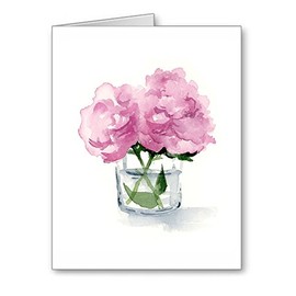 DJ Rogers Fine Art Peony Flowers - Peonies - Set of 10 Note Cards With Envelopes