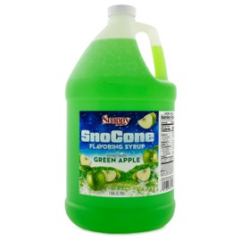 Snappy Green Apple SNO Cone Syrup, 1 Gallon (128 Ounces) Size, Ready to Use Snow Cone Machine Syrup, Flavored Syrup for Shaved Ice, 12 Snow Cone Flavor Options