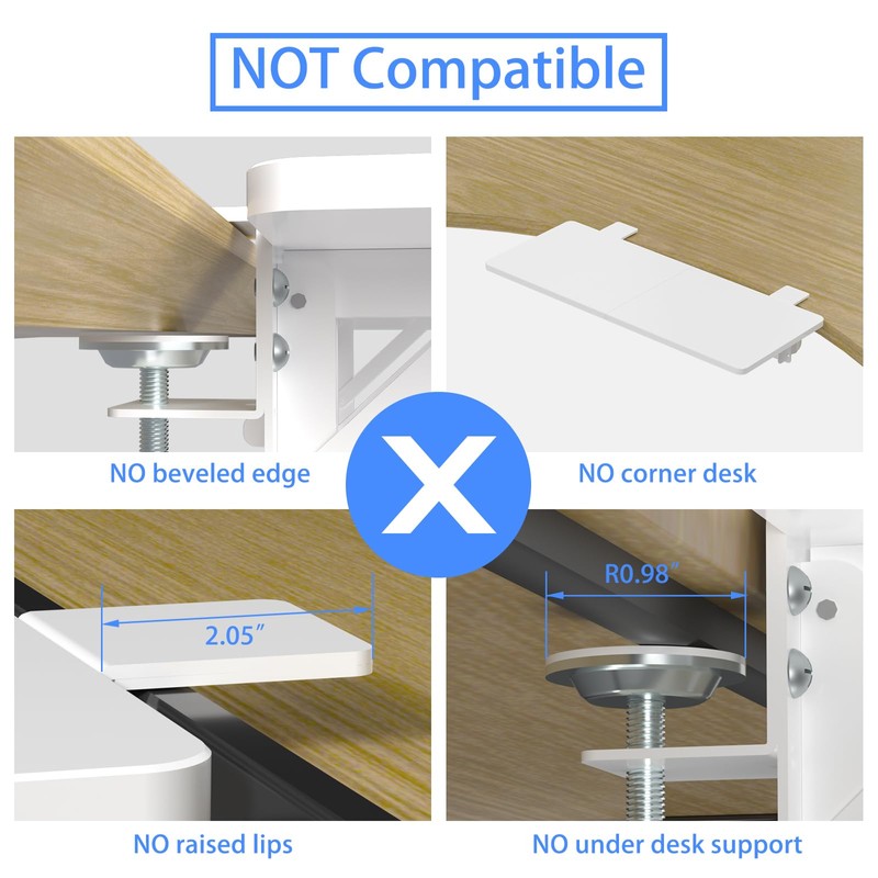 Suptek Clamp-on 9.5 x 23.6 inch Desk Extender, Wrist Support,