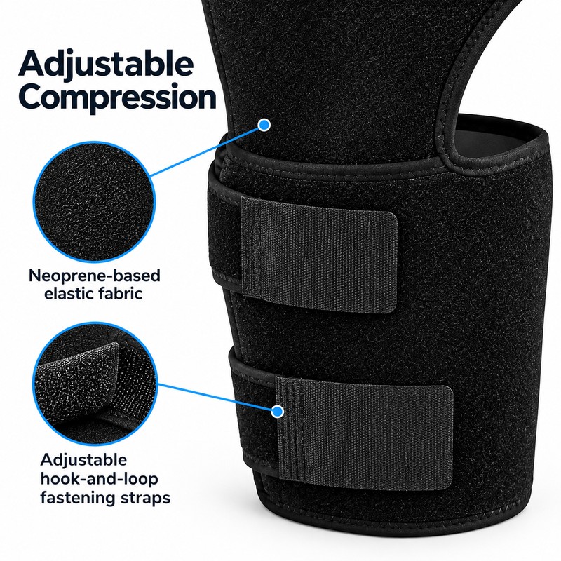 Adjustable Hip Brace Thigh Compression Wrap, Groin and Hamstring Support,