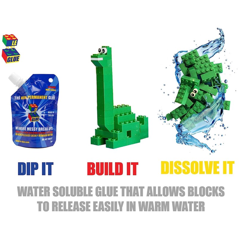 Le Glue Temporary Glue 2 Pack - Compatible with Legos
