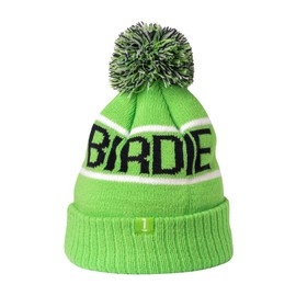 INZO Golf Birdie Blitz Golf Bobble Hat Beanie with Fleece Lining (Light Green/White/Dark Navy)