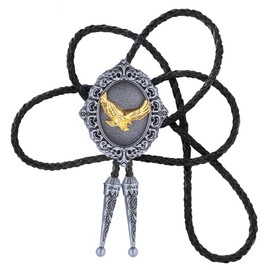 Jeilwiy Bolo Tie Eagle Cowboy Ties for Men Native American Bolo Tie Gold Cowboy Neckties Mens Bolo Ties Western Wedding