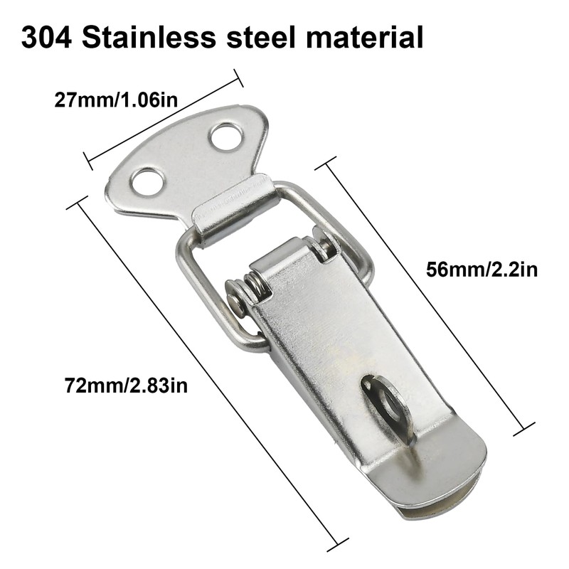 Generic 4 Pack Spring Loaded Toggle Latch Catch, Stainless Steel