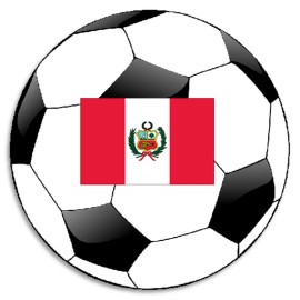 Kiwi Gifts Soccer Ball Peru Flag - Circle Sticker Decal 3 Inch - Team World Cup