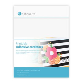 Silhouette America Silhouette Printable Adhesive Cardstock 8.5"X11" 8/Pkg-White, 8.5&quot X 11&quot