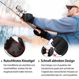 HITNEXT Bicycle Gloves Black, Winter Convertible Mittens Flip Fingerless Gloves Mountain Bike Motorcycle Fishing Gloves, Touchscreen Cycling Photography Gloves for men women ladies