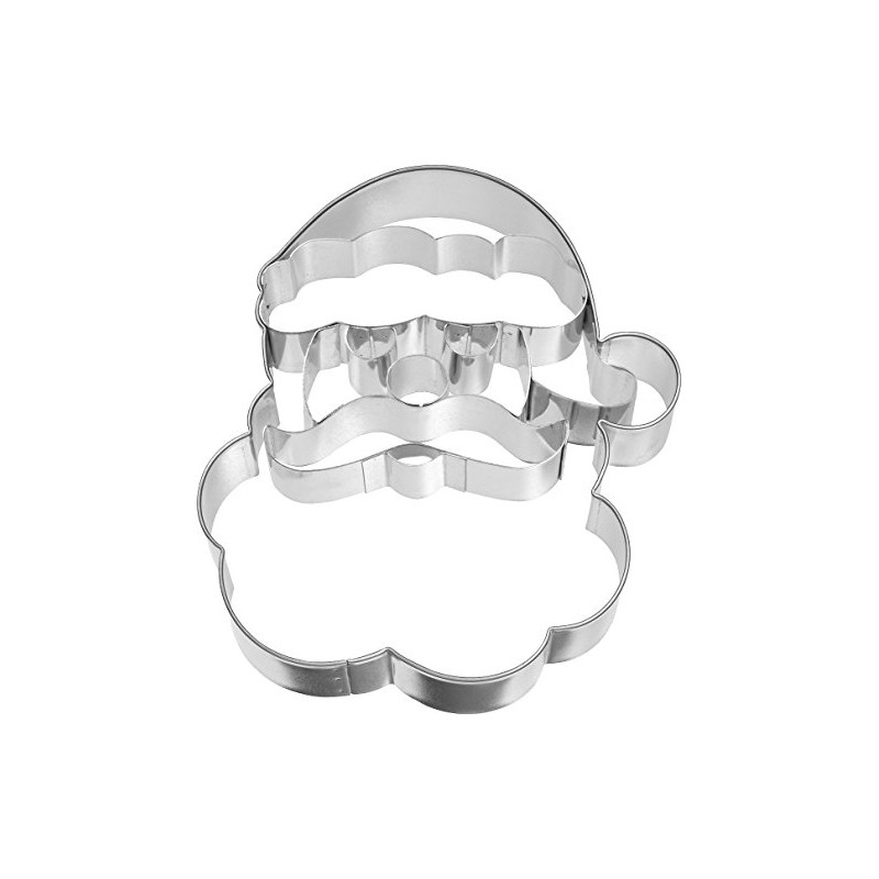 Birkmann 1010718510 Ausstechform Weihnachtsmann-Gesicht, 10,4 cm, Kunststoff, Grau, 5 x