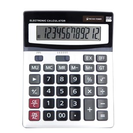 OFFIDIX Calculator, 12 Digit Calculator, Large Bookkeeping, Desktop Calculator, Stylish, Large Display, Solar Calculator, Dual Power Supply, Portable and Convenient