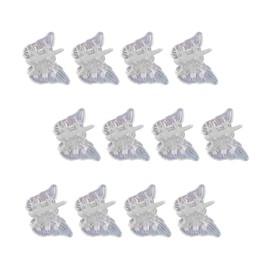 Bojueshaw 12pcs Mini Butterfly Hair Clips,Small Sparkly Colorful Claw Clips for Girls & Women,Cute Glitter Hair Accessories for Braids,Bangs &Updos