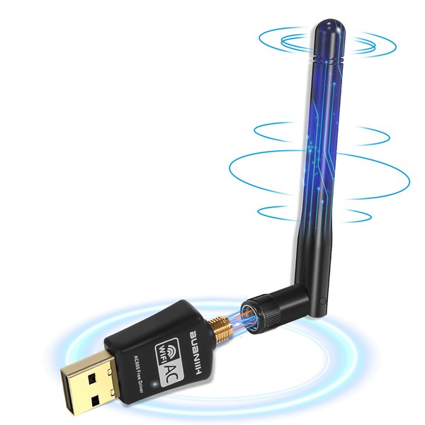 WiFi Antenna,WiFi Adapter Wireless,600Mbps Dual Band 2.4G & 5G(150Mbps/433Mbps),Dual 5dBi