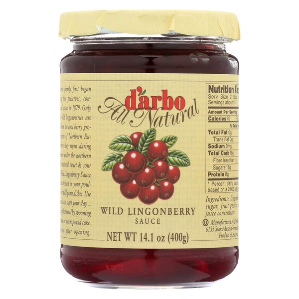 Darbo Lingonberries Wild 14.1 Oz -Pack of 6