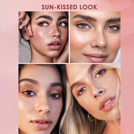 2 in 1 Fake Freckles Pen Stamp & Black Eyeliner,Freckles Stamp and Liquid Eyeliner Pencil Kit,Faux Freckles Stain Maker Pen for Sunkissed Makeup Natural Lifelike(Medium)