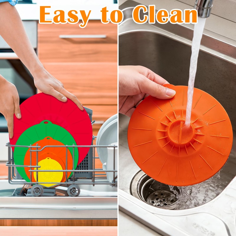 Puideon 7 Pack Silicone Lids,Silicone Pot Lids,Silicone Lids for Pans,5